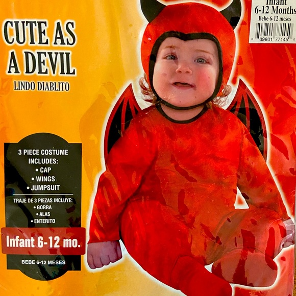 HSCTEK Baby Devil Costume - Newborn Infant Toddler Boys Girls Halloween Outfit